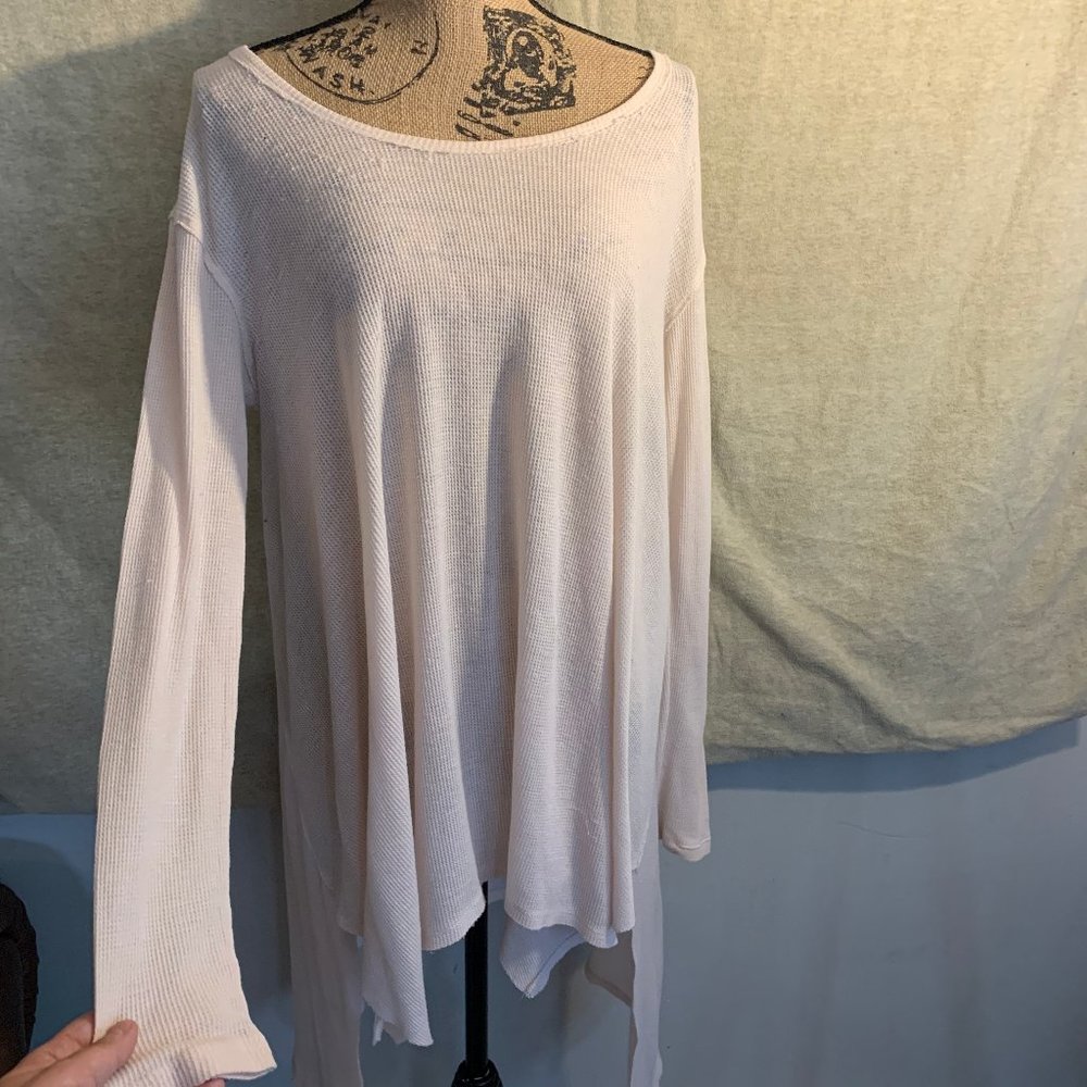 Free People Long Sleeve Waffle Tunic Top